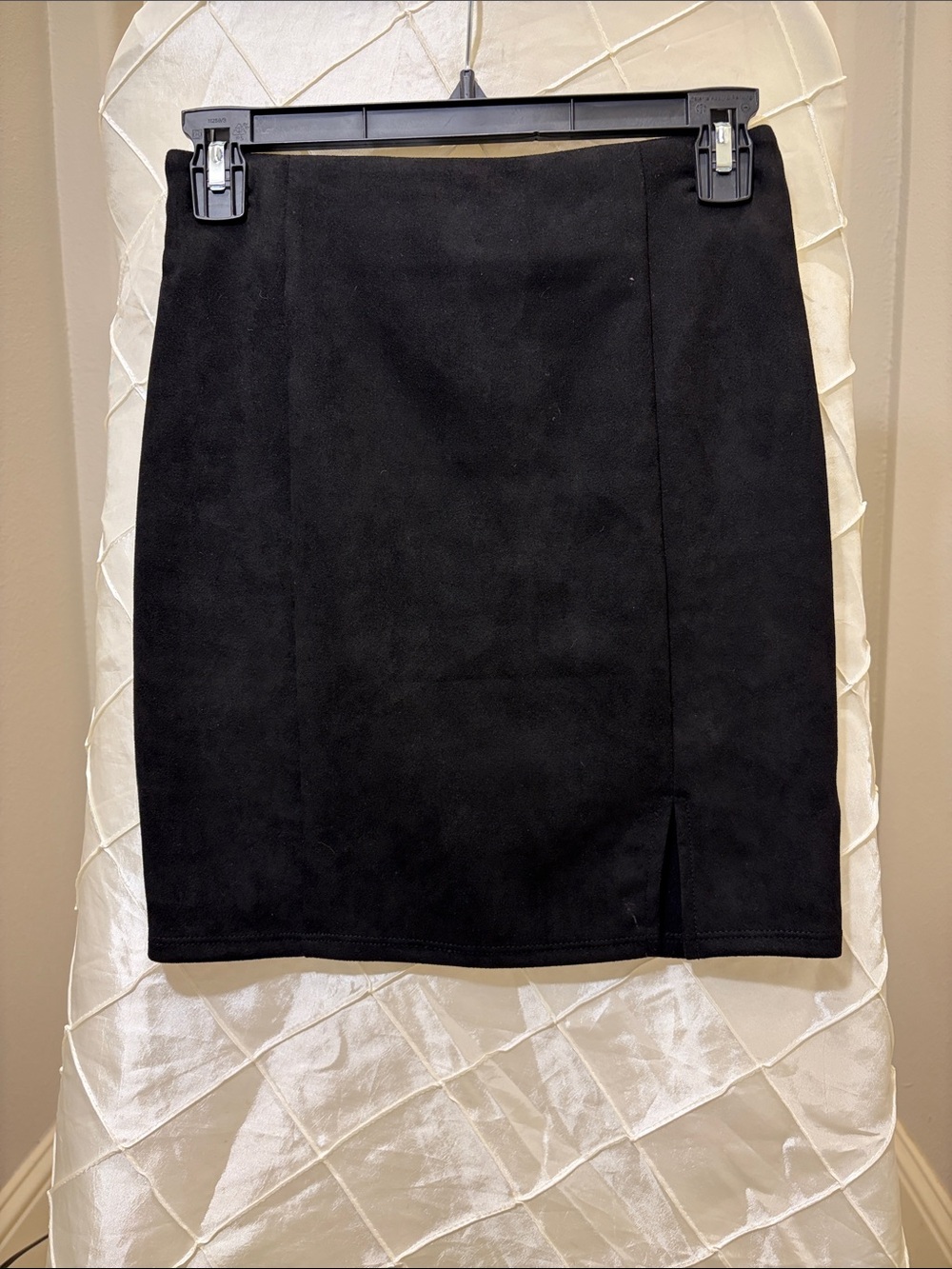 Sleek Black Mini Skirt with Front Slit